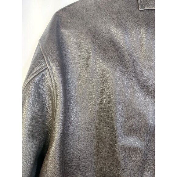 Eddie Bauer Men's Leather Jacket L Brown Genuine Leather Distressed - Picture 8 of 16